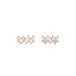 Suzanne Kalan Bold ZigZag Studs in 18K Rose Gold | Fine Earrings | Coveti