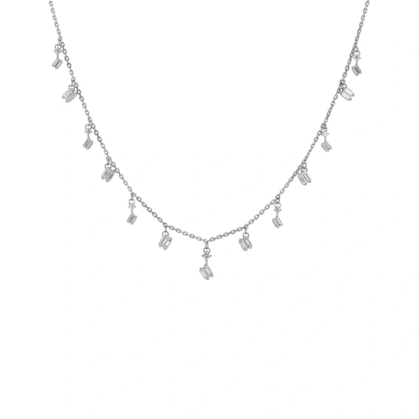 Suzanne Kalan Cascade Necklace in 18K White Gold | Fine Necklaces | Coveti