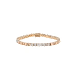 Suzanne Kalan Classic Diamond 50/50 Tennis Bracelet in 18K Rose Gold | Fine Bracelets | Coveti