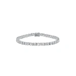 Suzanne Kalan Classic Diamond 50/50 Tennis Bracelet in 18K White Gold | Fine Bracelets | Coveti