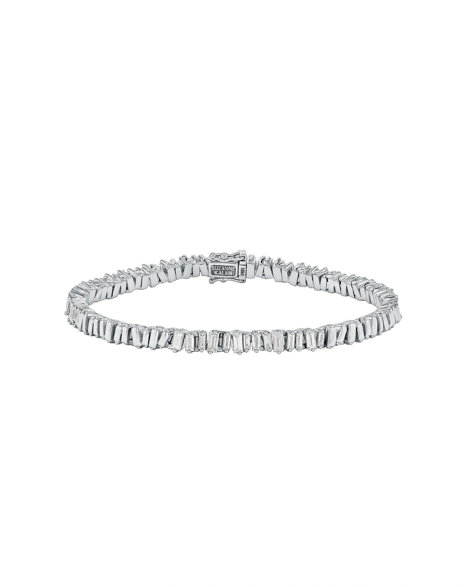 Suzanne Kalan Classic Diamond 50/50 Tennis Bracelet in 18K White Gold Suzanne Kalan Classic Diamond 50/50 Tennis Bracelet in 18K White Gold | Fine Bracelets | Coveti