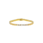 Suzanne Kalan Classic Diamond 50/50 Tennis Bracelet in 18K Yellow Gold | Fine Bracelets | Coveti