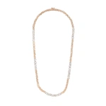 Suzanne Kalan Classic Diamond 50/50 Tennis Necklace in 18K Rose Gold | Fine Necklaces | Coveti