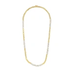 Suzanne Kalan Classic Diamond 50/50 Tennis Necklace in 18K Yellow Gold | Fine Necklaces | Coveti