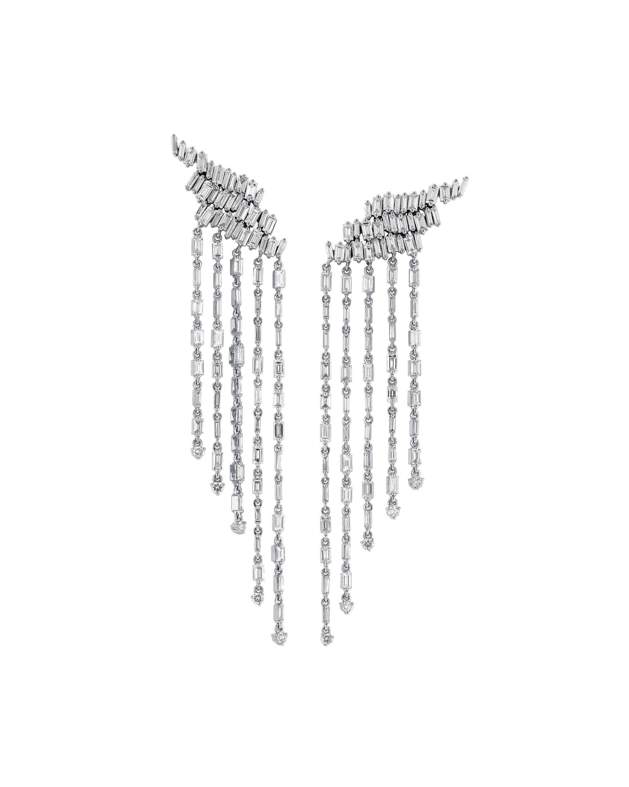Suzanne Kalan Classic Diamond Angel Drop Earrings in 18K White Gold Suzanne Kalan Classic Diamond Angel Drop Earrings in 18K White Gold | Fine Earrings | Coveti