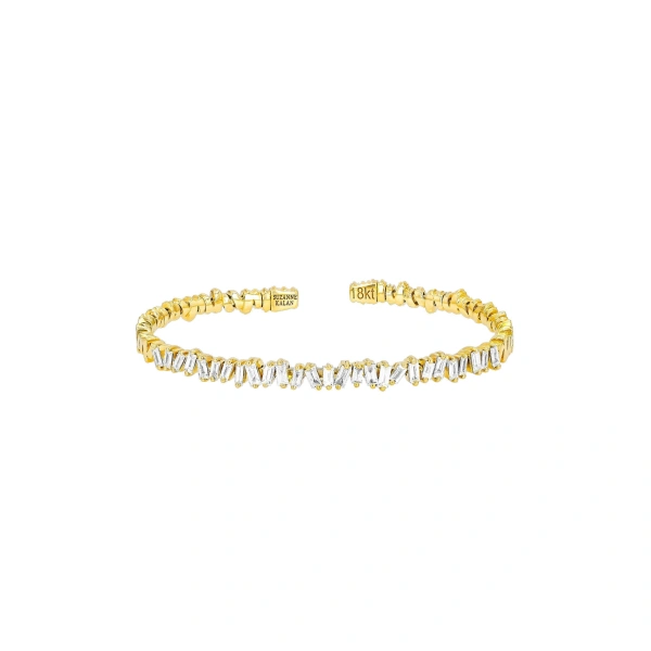Suzanne Kalan Classic Diamond Bangle in 18K Yellow Gold | Fine Bracelets | Coveti