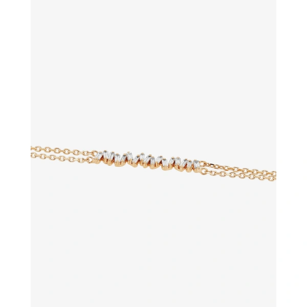 Suzanne Kalan Classic Diamond Bar Bracelet in 18K Rose Gold | Fine Bracelets | Coveti