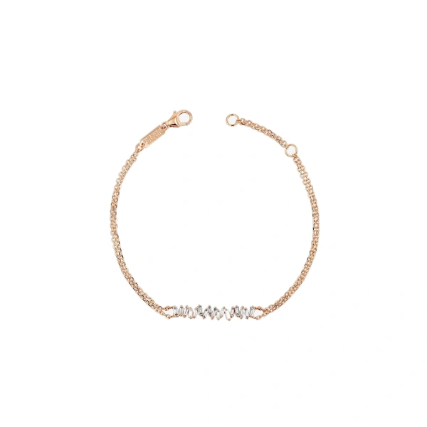 Classic Diamond Bar Bracelet in 18K Rose Gold