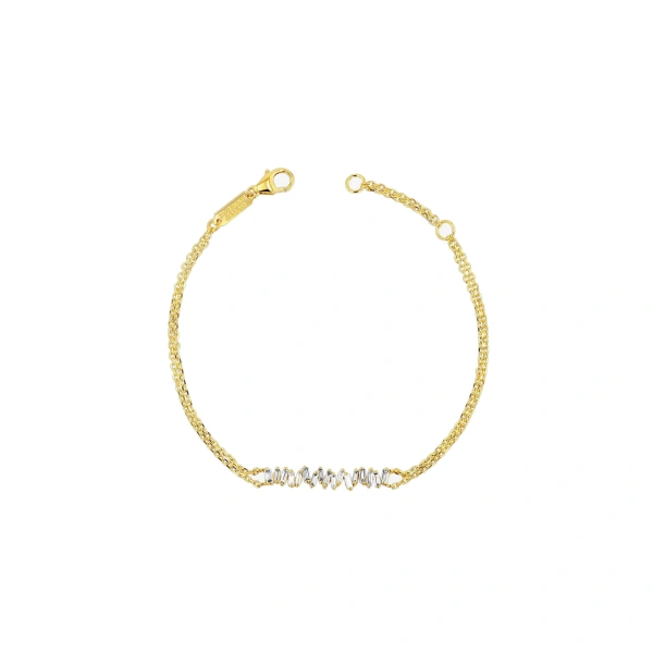 Suzanne Kalan Classic Diamond Bar Bracelet in 18K Yellow Gold | Fine Bracelets | Coveti