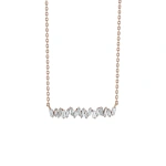 Suzanne Kalan Classic Diamond Bar Pendant in 18K Rose Gold | Fine Necklaces | Coveti