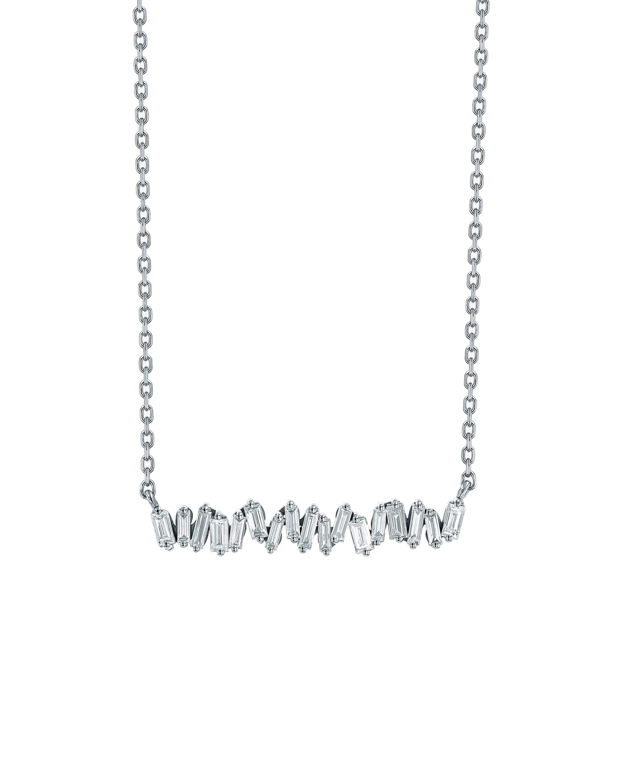 Suzanne Kalan Classic Diamond Bar Pendant in 18K White Gold Suzanne Kalan Classic Diamond Bar Pendant in 18K White Gold | Fine Necklaces | Coveti