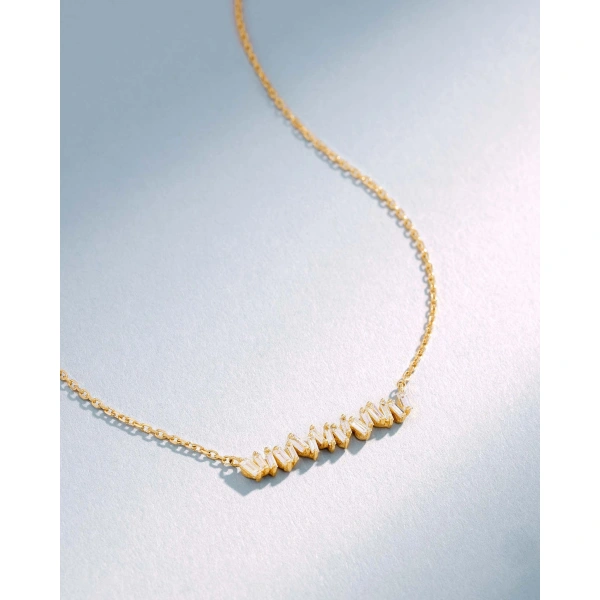 Suzanne Kalan Classic Diamond Bar Pendant in 18K Yellow Gold | Fine Necklaces | Coveti