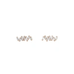 Suzanne Kalan Classic Diamond Bar Studs in 18K Rose Gold | Fine Earrings | Coveti