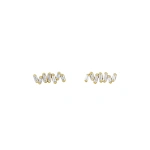 Suzanne Kalan Classic Diamond Bar Studs in 18K Yellow Gold | Fine Earrings | Coveti