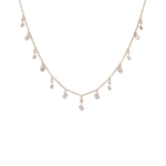 Suzanne Kalan Classic Diamond Cascade Necklace in 18K Rose Gold | Fine Necklaces | Coveti