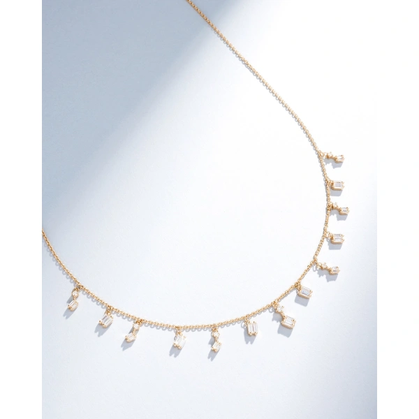 Suzanne Kalan Classic Diamond Cascade Necklace in 18K Yellow Gold | Fine Necklaces | Coveti