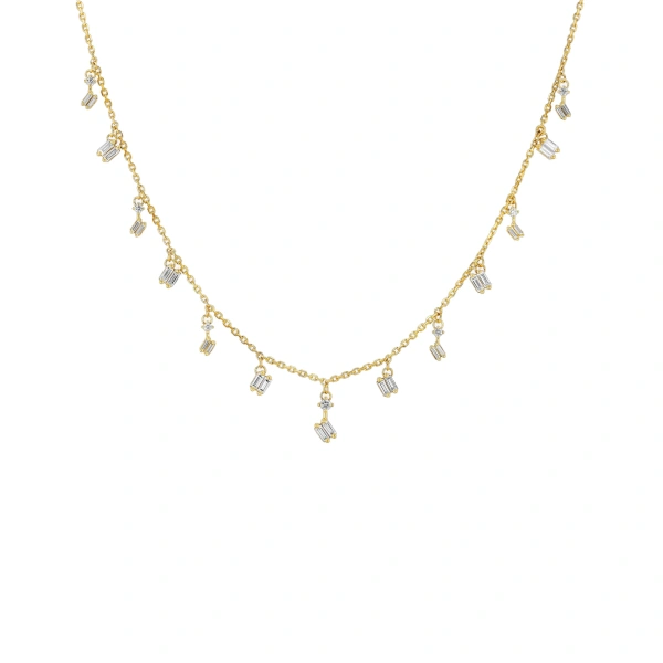 Classic Diamond Cascade Necklace in 18K Yellow Gold