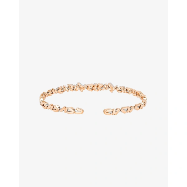 Suzanne Kalan Classic Diamond Cluster Bangle in 18K Rose Gold | Fine Bracelets | Coveti