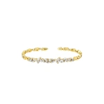Suzanne Kalan Classic Diamond Cluster Bangle in 18K Yellow Gold | Fine Bracelets | Coveti