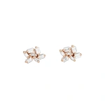 Suzanne Kalan Classic Diamond Cluster Studs in 18K Rose Gold | Fine Earrings | Coveti