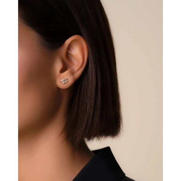 Suzanne Kalan Classic Diamond Cluster Studs in 18K Rose Gold | Fine Earrings | Coveti