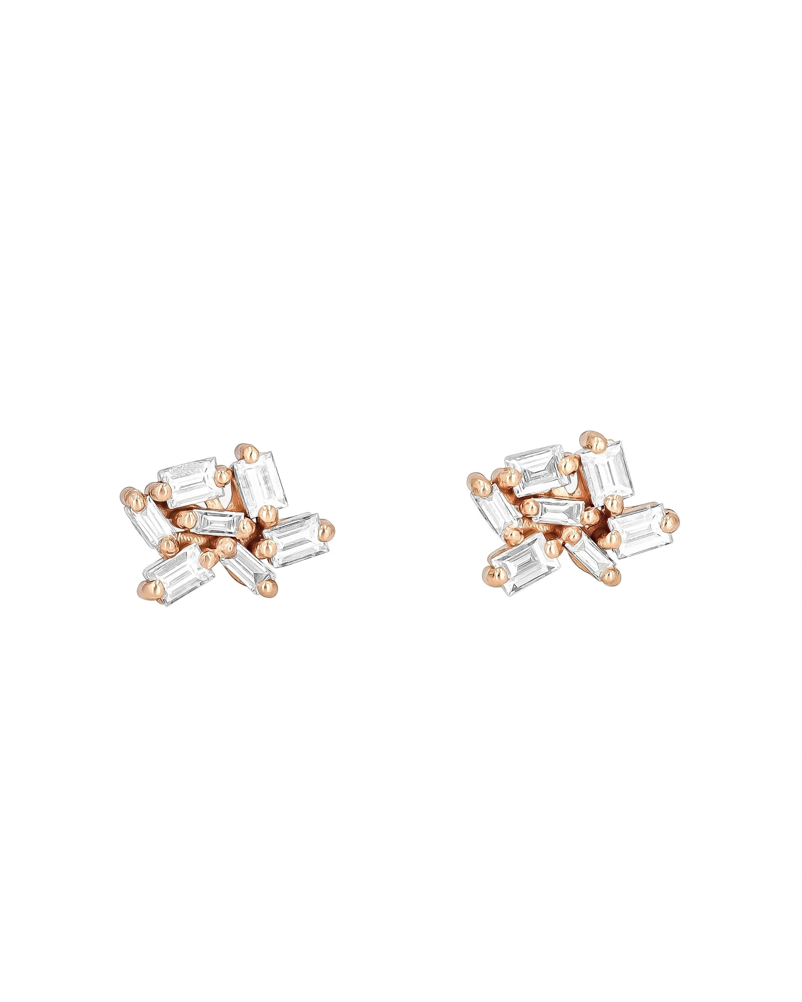 Suzanne Kalan Classic Diamond Cluster Studs in 18K Rose Gold Suzanne Kalan Classic Diamond Cluster Studs in 18K Rose Gold | Fine Earrings | Coveti