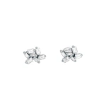 Suzanne Kalan Classic Diamond Cluster Studs in 18K White Gold | Fine Earrings | Coveti