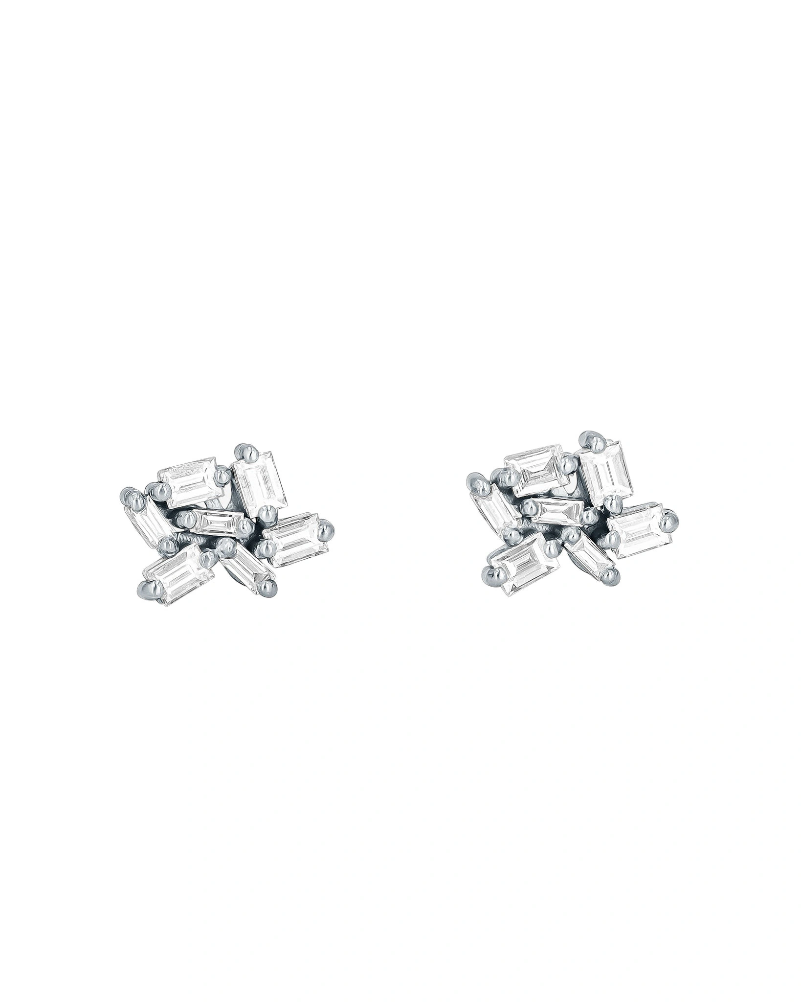 Suzanne Kalan Classic Diamond Cluster Studs in 18K White Gold Suzanne Kalan Classic Diamond Cluster Studs in 18K White Gold | Fine Earrings | Coveti