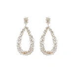 Suzanne Kalan Classic Diamond Criss Cross Drop Earrings in 18K Rose Gold | Fine Earrings | Coveti