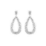 Suzanne Kalan Classic Diamond Criss Cross Drop Earrings in 18K White Gold | Fine Earrings | Coveti