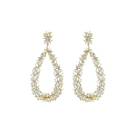 Suzanne Kalan Classic Diamond Criss Cross Drop Earrings in 18K Yellow Gold | Fine Earrings | Coveti