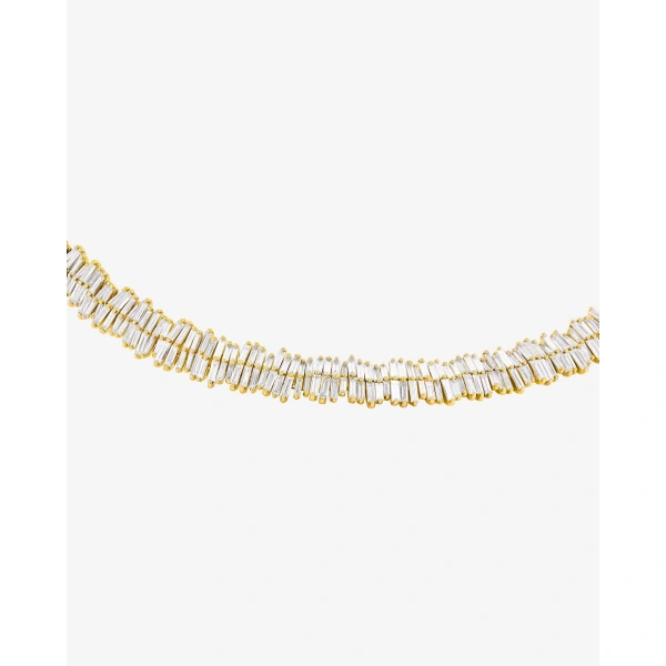 Suzanne Kalan Classic Diamond Double Row Midi Collar in 18K Yellow Gold | Fine Necklaces | Coveti