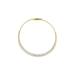 Suzanne Kalan Classic Diamond Double Row Midi Collar in 18K Yellow Gold | Fine Necklaces | Coveti