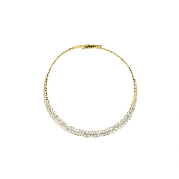 Suzanne Kalan Classic Diamond Double Row Midi Collar in 18K Yellow Gold | Fine Necklaces | Coveti
