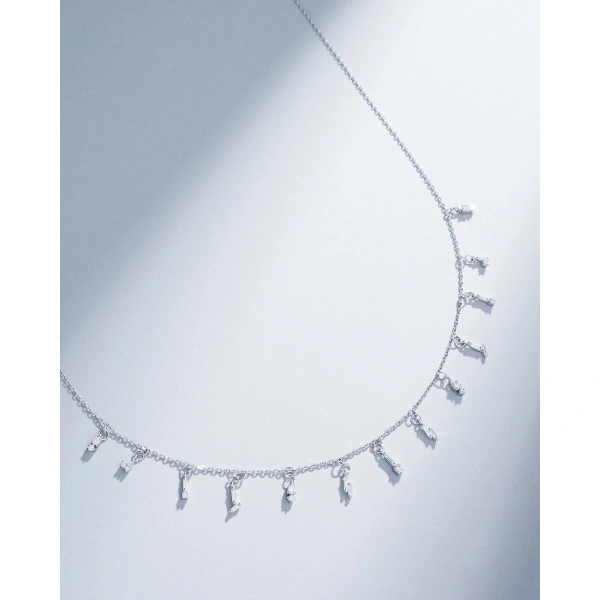 Suzanne Kalan Classic Diamond Drop Necklace in 18K White Gold | Fine Necklaces | Coveti