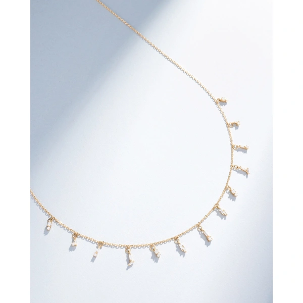 Suzanne Kalan Classic Diamond Drop Necklace in 18K Yellow Gold | Fine Necklaces | Coveti