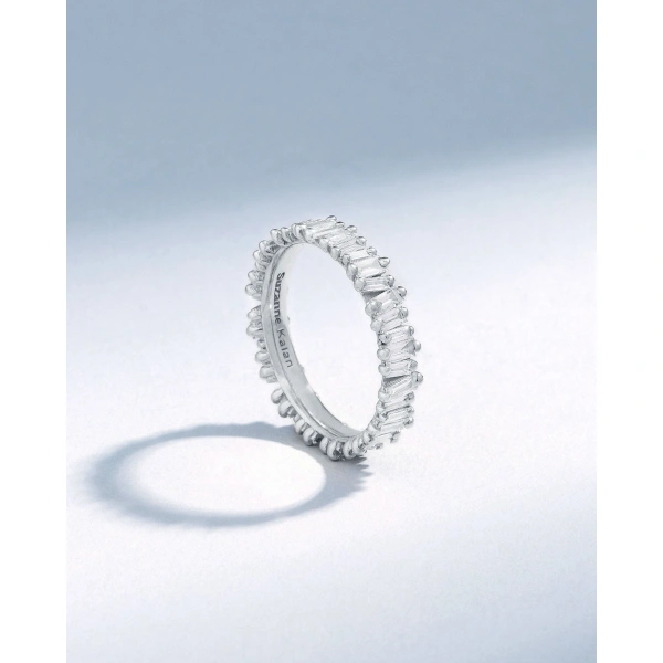 Suzanne Kalan Classic Diamond Eternity Band in 18K White Gold | Fine Rings | Coveti