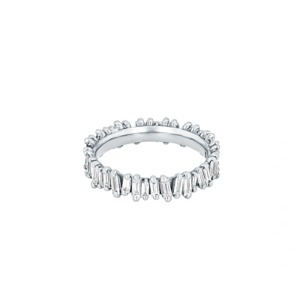 Suzanne Kalan Classic Diamond Eternity Band in 18K White Gold | Fine Rings | Coveti