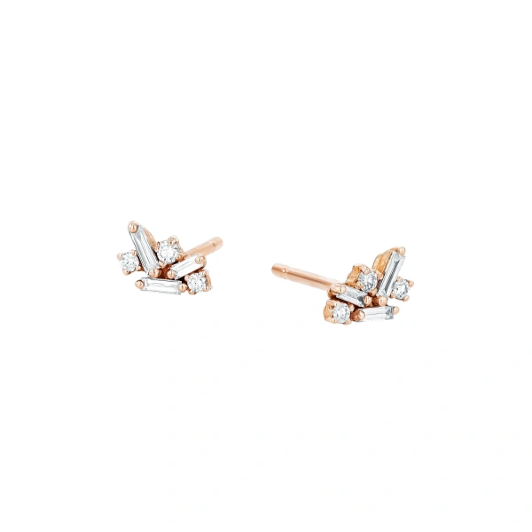 Classic Diamond Felicity Studs in 18K Rose Gold