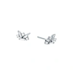 Suzanne Kalan Classic Diamond Felicity Studs in 18K White Gold | Fine Earrings | Coveti