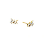 Suzanne Kalan Classic Diamond Felicity Studs in 18K Yellow Gold | Fine Earrings | Coveti