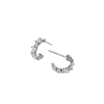 Suzanne Kalan Classic Diamond & Gold Mini Hoops in 18K White Gold | Fine Earrings | Coveti