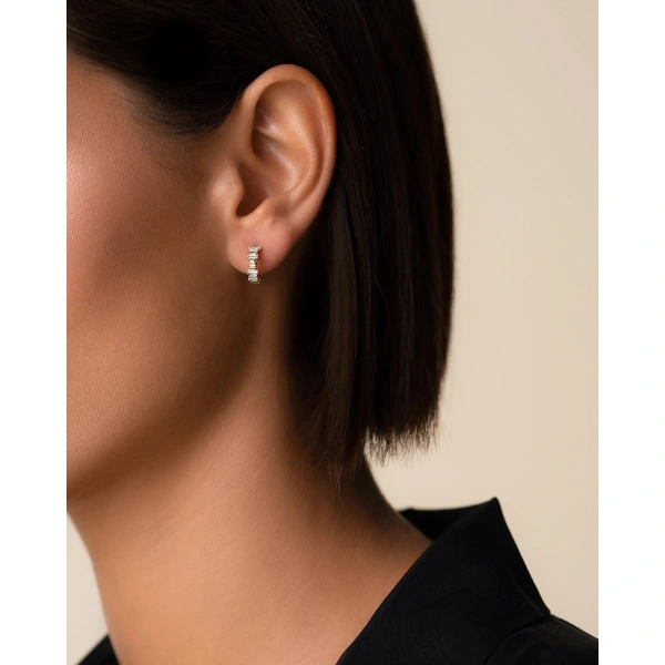 Suzanne Kalan Classic Diamond & Gold Mini Hoops in 18K Yellow Gold | Fine Earrings | Coveti