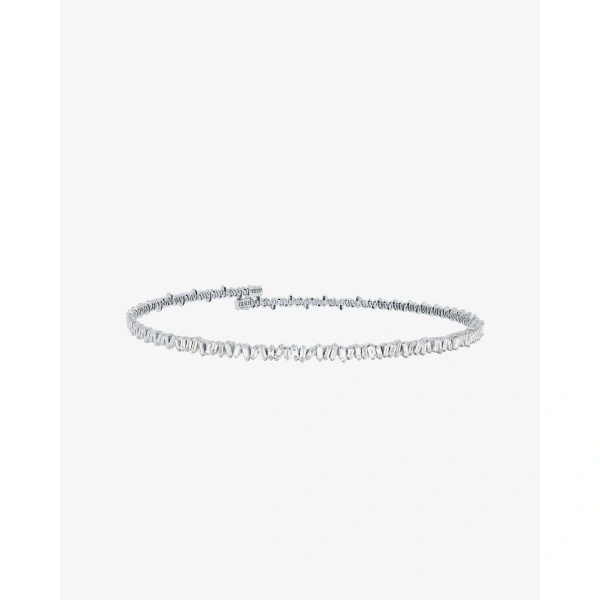 Suzanne Kalan Classic Diamond Half Baguette Choker in 18K White Gold | Fine Necklaces | Coveti