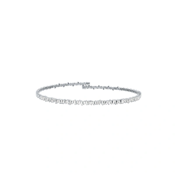 Suzanne Kalan Classic Diamond Half Baguette Choker in 18K White Gold | Fine Necklaces | Coveti