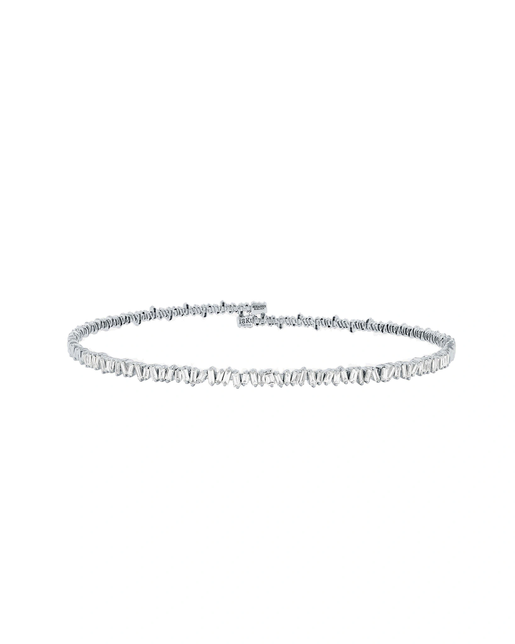 Suzanne Kalan Classic Diamond Half Baguette Choker in 18K White Gold Suzanne Kalan Classic Diamond Half Baguette Choker in 18K White Gold | Fine Necklaces | Coveti