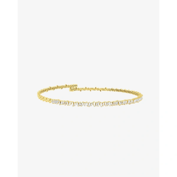 Suzanne Kalan Classic Diamond Half Baguette Choker in 18K Yellow Gold | Fine Necklaces | Coveti