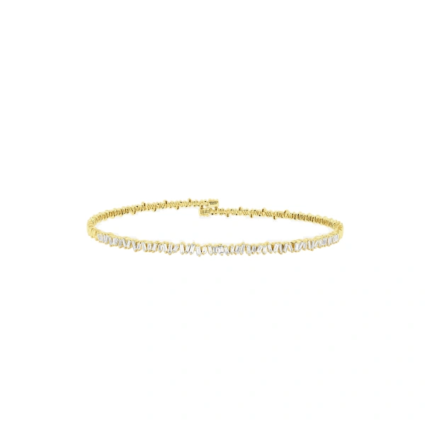 Suzanne Kalan Classic Diamond Half Baguette Choker in 18K Yellow Gold | Fine Necklaces | Coveti