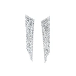 Suzanne Kalan Classic Diamond Icicle Drop Earrings in 18K White Gold | Fine Earrings | Coveti