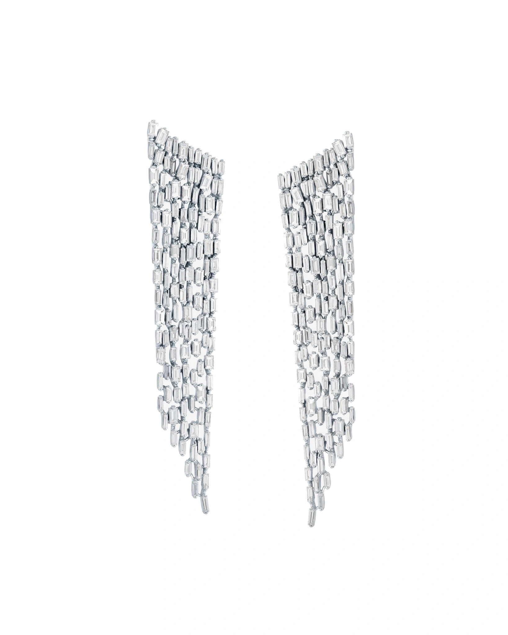 Suzanne Kalan Classic Diamond Icicle Drop Earrings in 18K White Gold Suzanne Kalan Classic Diamond Icicle Drop Earrings in 18K White Gold | Fine Earrings | Coveti